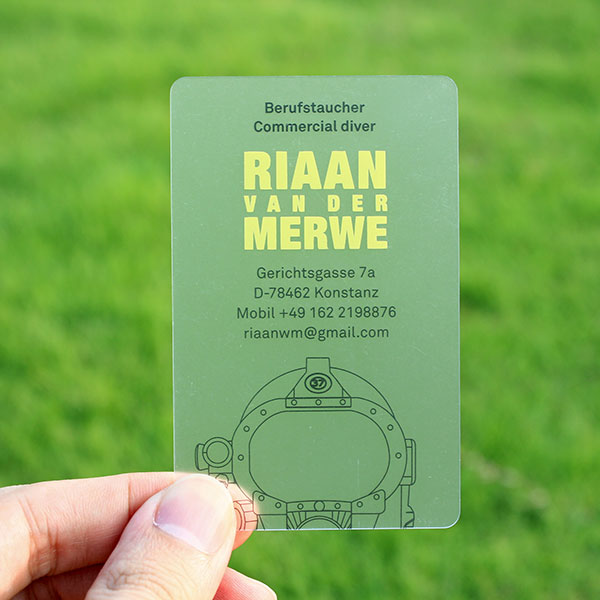 Transparent Clear PVC Business card