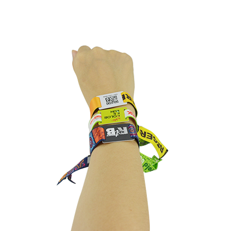 Fabric Bracelet Woven RFID Wristband Customized Colourful RFID Bracelets for event