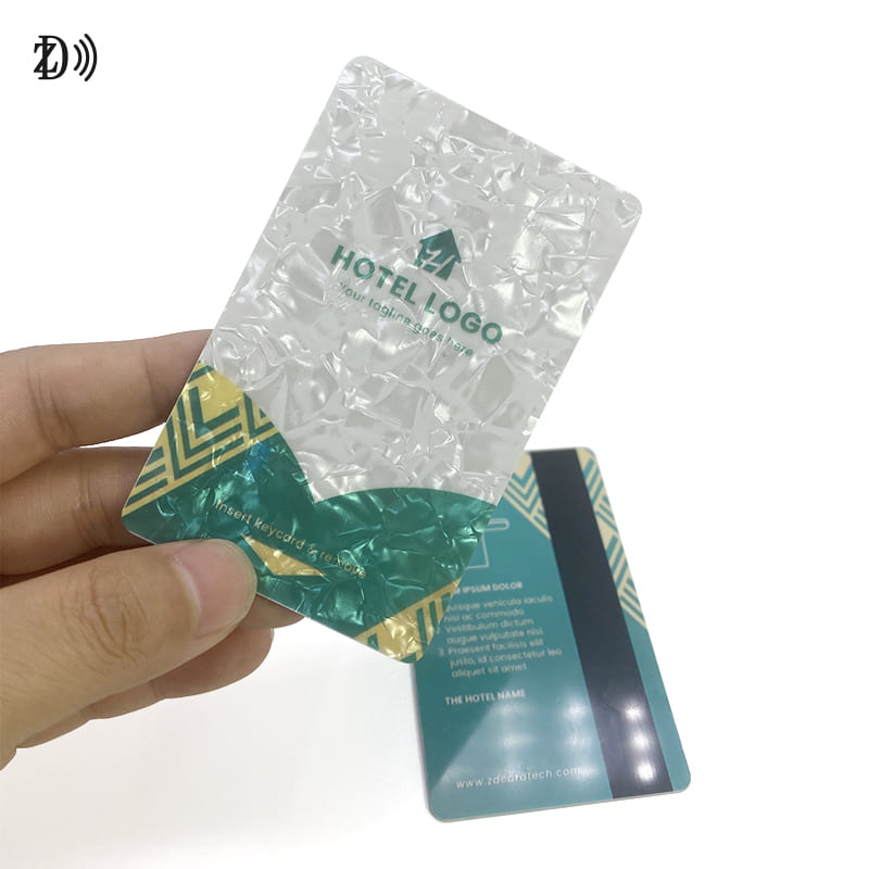 Custom Pearl Shell PVC NFC Card NTAG215 Hotel Key Card Access Control 13.56MHz RFID Card