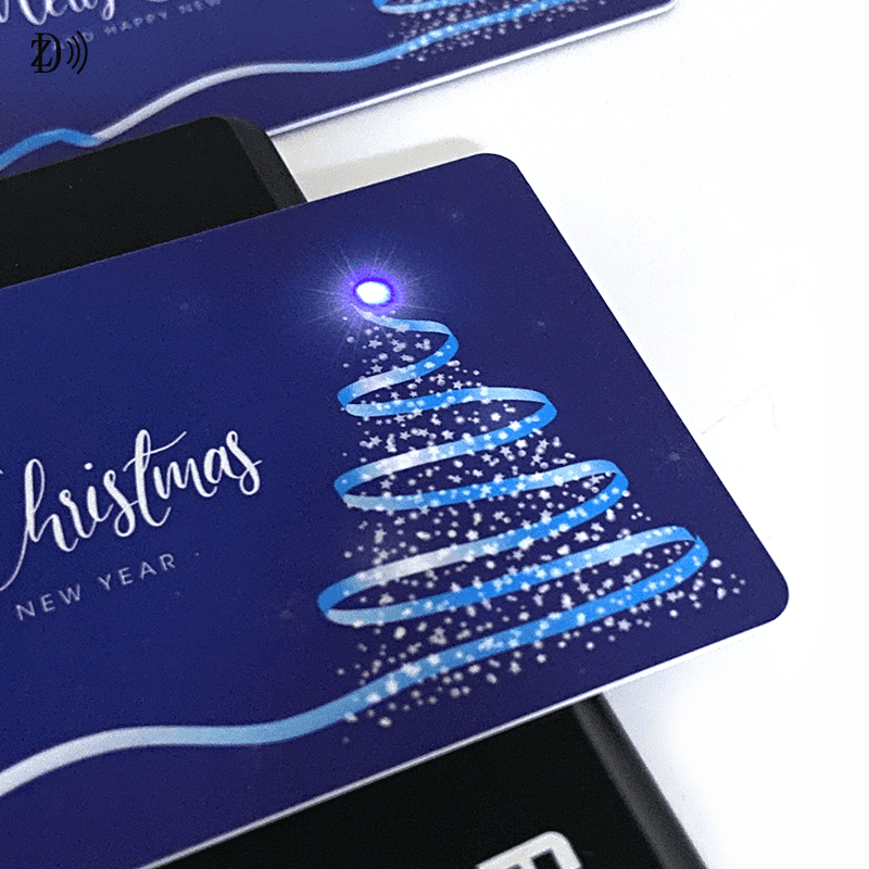LED NFC RFID Card 13.56MHz Customized Christmas Gift LED NFC Card