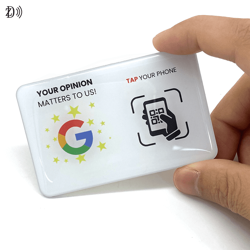 NFC Google Review RFID Epoxy 13.56MHz CR80 PVC Card Google Comment Review Card