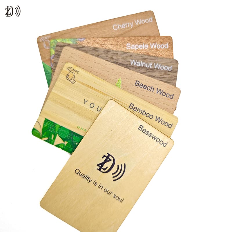 NFC Wooden Card Customized Printing Environmentally 13.56MHz RFID Wood Card
