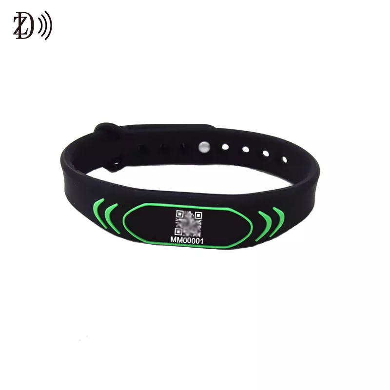 Eco-friendly NFC RFID Bracelets Silicone Flexible QR Code Comfortable RFID Wristband