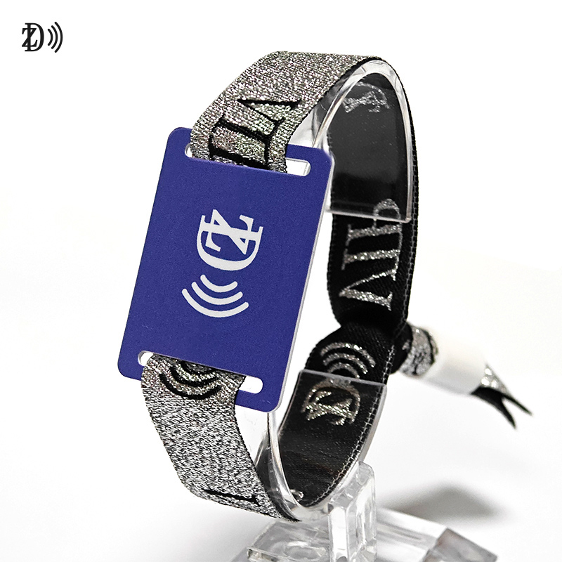 Silver Thread RFID Fabric Bracelet