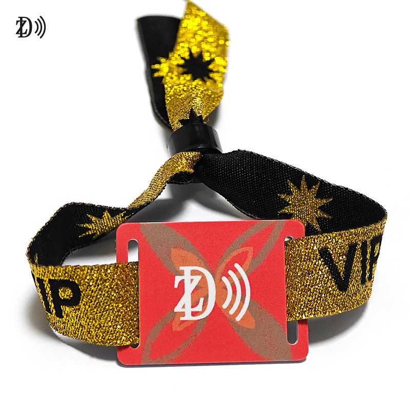 Gold Thread RFID Fabric Bracelet